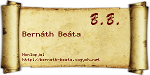 Bernáth Beáta névjegykártya