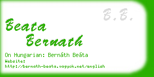beata bernath business card